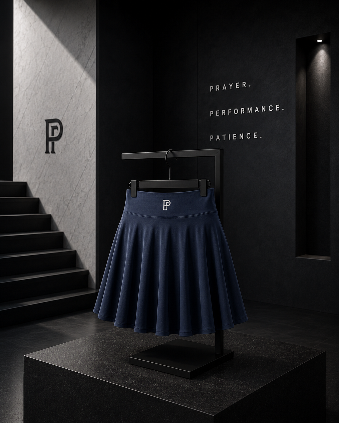 Pravus Court Skirt, Navy